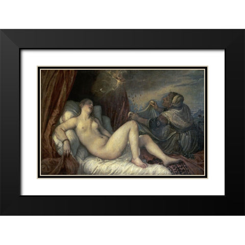 Danae Black Modern Wood Framed Art Print with Double Matting by Titian