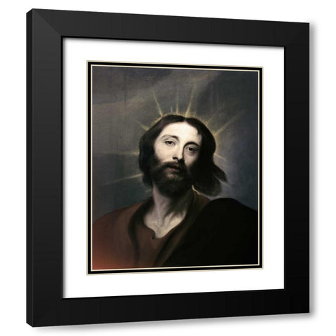 Jesus Holy Christ Black Modern Wood Framed Art Print with Double Matting by Van Dyck, Anthony