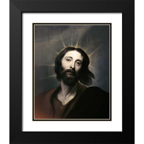 Jesus Holy Christ Black Modern Wood Framed Art Print with Double Matting by Van Dyck, Anthony