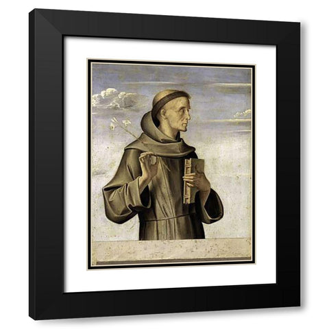 Saint Anthony Black Modern Wood Framed Art Print with Double Matting by Vivarini, Alvise