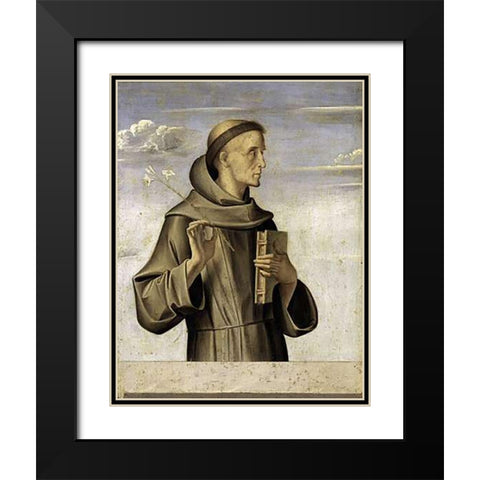Saint Anthony Black Modern Wood Framed Art Print with Double Matting by Vivarini, Alvise
