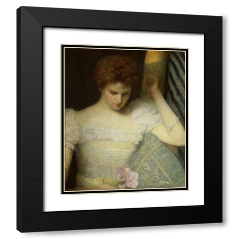 The Orchid Black Modern Wood Framed Art Print with Double Matting by Weir, Julian Alden