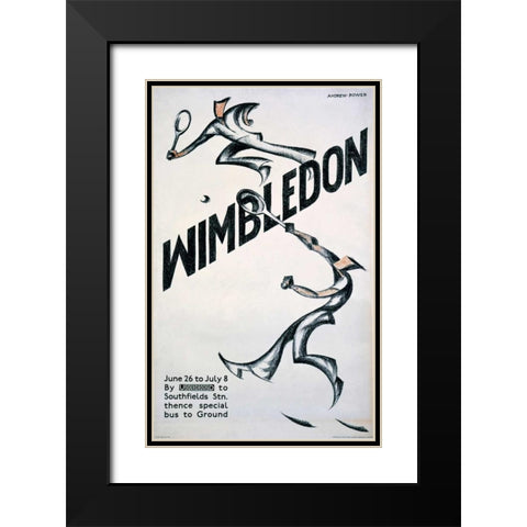 Wimbledon Black Modern Wood Framed Art Print with Double Matting by Andrews, Sybil