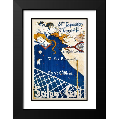 Salon des Cent Black Modern Wood Framed Art Print with Double Matting by Lobel, P.H.