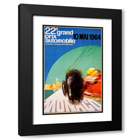 22e grand prix / 10 Mai 1964 Black Modern Wood Framed Art Print with Double Matting by May, J.