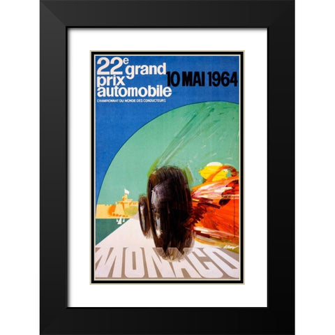 22e grand prix / 10 Mai 1964 Black Modern Wood Framed Art Print with Double Matting by May, J.