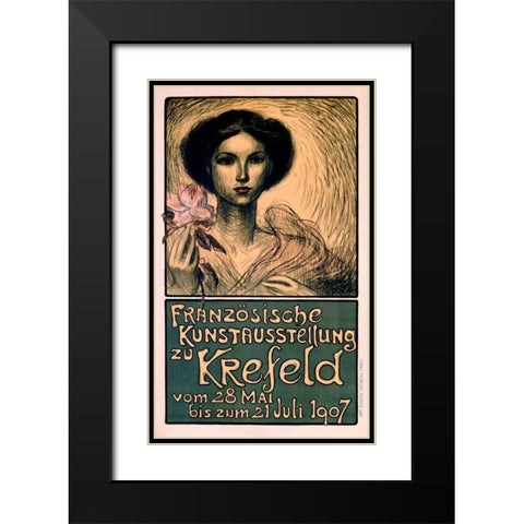 Franzosische Kunstausstellung zu Krefeld Black Modern Wood Framed Art Print with Double Matting by Steinlen, Theophile