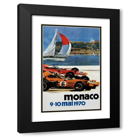 Monaco / 9-10 mai 1970 Black Modern Wood Framed Art Print with Double Matting by Turner, Michael