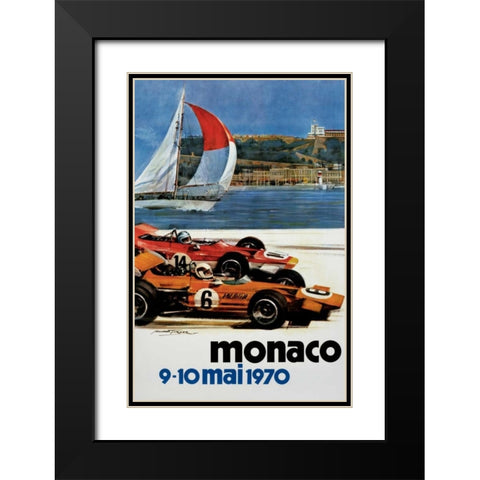 Monaco / 9-10 mai 1970 Black Modern Wood Framed Art Print with Double Matting by Turner, Michael