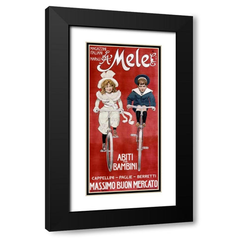 Mele and Ci / Abiti per Bambini Black Modern Wood Framed Art Print with Double Matting by Villa, Aleardo