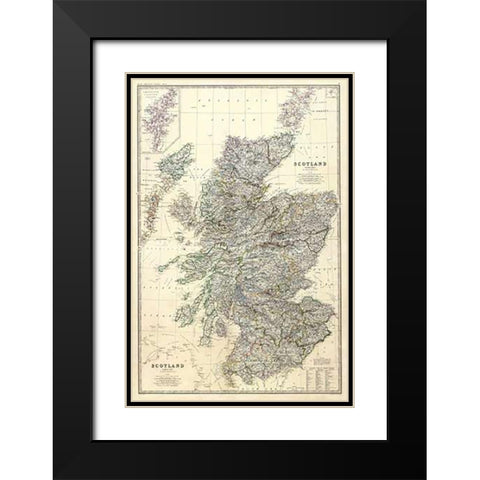 ComVintageite: Scotland, 1861 Black Modern Wood Framed Art Print with Double Matting by Johnston, Alexander Keith