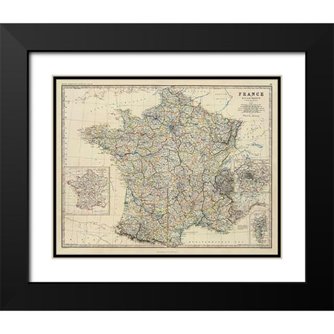France, 1861 Black Modern Wood Framed Art Print with Double Matting by Johnston, Alexander Keith