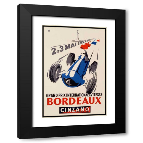 Grand Prix/Bordeaux Black Modern Wood Framed Art Print with Double Matting by Roy