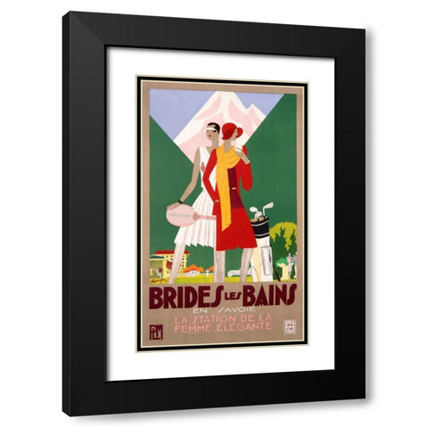 Brides-les-Bains Black Modern Wood Framed Art Print with Double Matting by Benigni, Leon