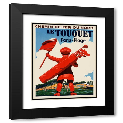 Le Touquet Paris-Plage Black Modern Wood Framed Art Print with Double Matting by Courchinoux, Edouard