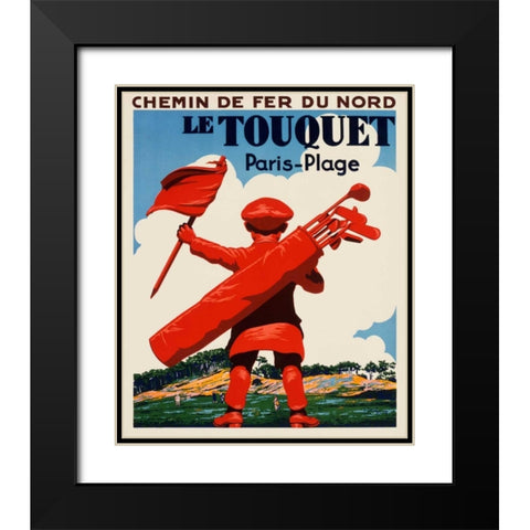 Le Touquet Paris-Plage Black Modern Wood Framed Art Print with Double Matting by Courchinoux, Edouard