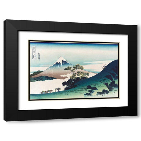 Inumi Pass in the Kai Province, 1830 Black Modern Wood Framed Art Print with Double Matting by Hokusai