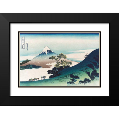 Inumi Pass in the Kai Province, 1830 Black Modern Wood Framed Art Print with Double Matting by Hokusai