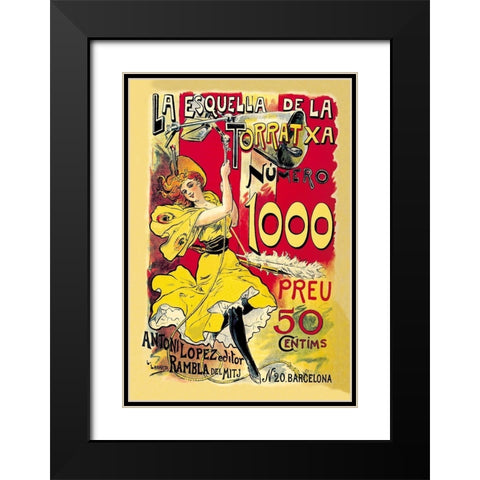 La Esquella de la Torratxa, 1898 Black Modern Wood Framed Art Print with Double Matting by Labarta, L.