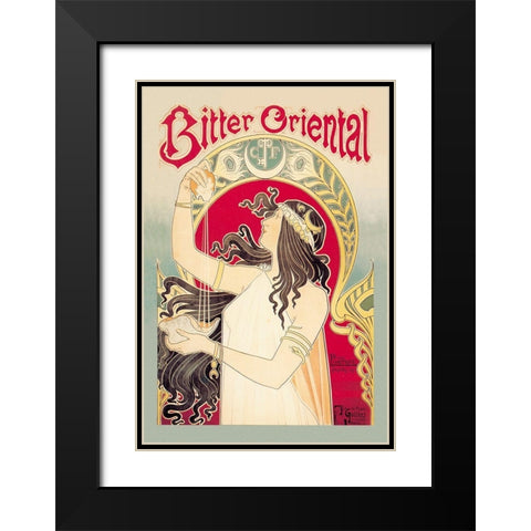 Bitter Oriental Black Modern Wood Framed Art Print with Double Matting by Livemont, Privat