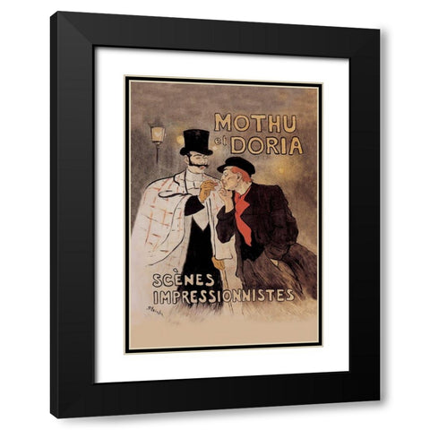 Mothu et Doria, 1893 Black Modern Wood Framed Art Print with Double Matting by Steinlen, Theophile Alexandre