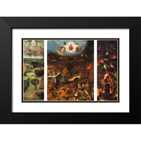 The Last Judgement Black Modern Wood Framed Art Print with Double Matting by Bosch, Hieronymus