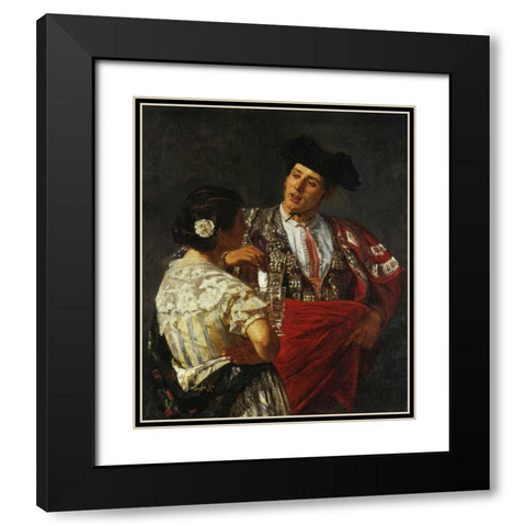 Offering The Panal To The Bullfighter 1872 Black Modern Wood Framed Art Print with Double Matting by Cassatt, Mary