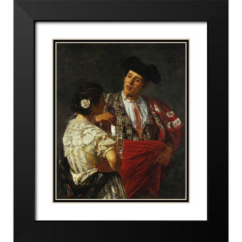 Offering The Panal To The Bullfighter 1872 Black Modern Wood Framed Art Print with Double Matting by Cassatt, Mary