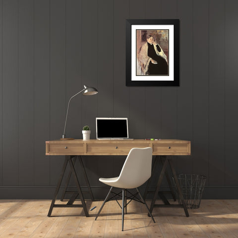 The Artists Mother Katherine Kelso Johnston 1889 Black Modern Wood Framed Art Print with Double Matting by Cassatt, Mary