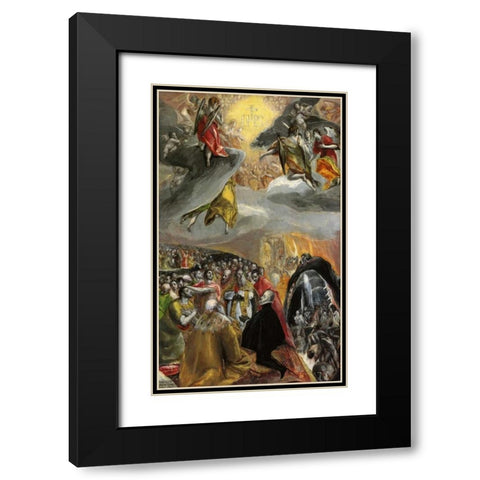 The Adoration Of The Name Of Jesus Black Modern Wood Framed Art Print with Double Matting by El Greco