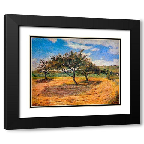 Apple Trees In Blossom Black Modern Wood Framed Art Print with Double Matting by Gauguin, Paul