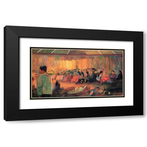 House Of Hymns Black Modern Wood Framed Art Print with Double Matting by Gauguin, Paul