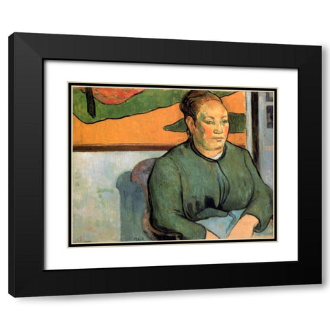 Madame Roulin Black Modern Wood Framed Art Print with Double Matting by Gauguin, Paul