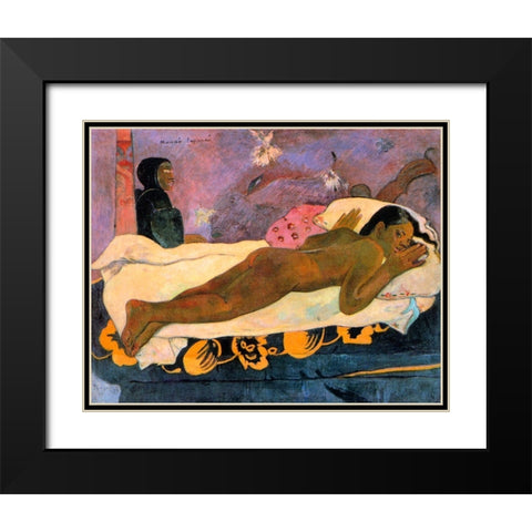 Spirit Of The Dead Watching Black Modern Wood Framed Art Print with Double Matting by Gauguin, Paul