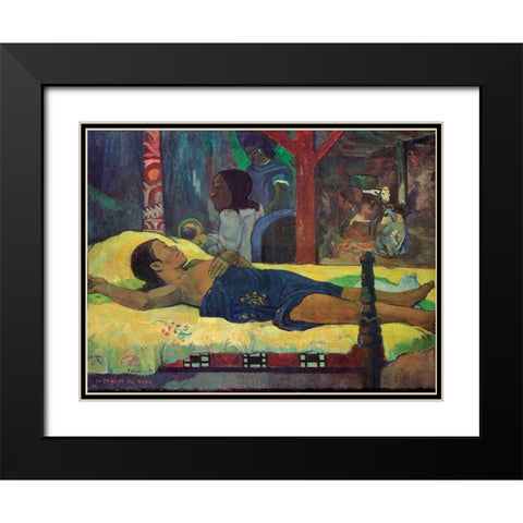 Te Tamari Nu Atua Black Modern Wood Framed Art Print with Double Matting by Gauguin, Paul