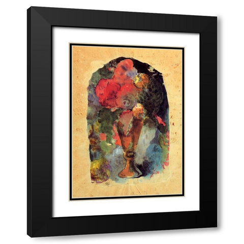 Vase Of Flowers After Delacroix Black Modern Wood Framed Art Print with Double Matting by Gauguin, Paul