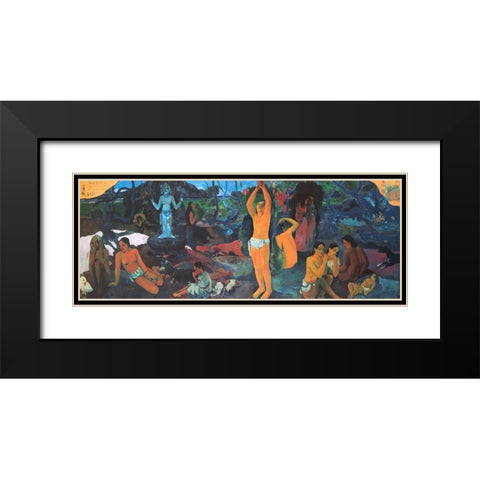 Where Are We Going Black Modern Wood Framed Art Print with Double Matting by Gauguin, Paul