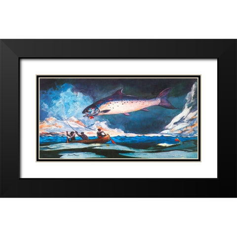 A Good Pool Saugenay River Black Modern Wood Framed Art Print with Double Matting by Homer, Winslow