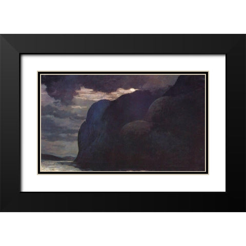Cape Trinity Saguenay River Moonlight Black Modern Wood Framed Art Print with Double Matting by Homer, Winslow
