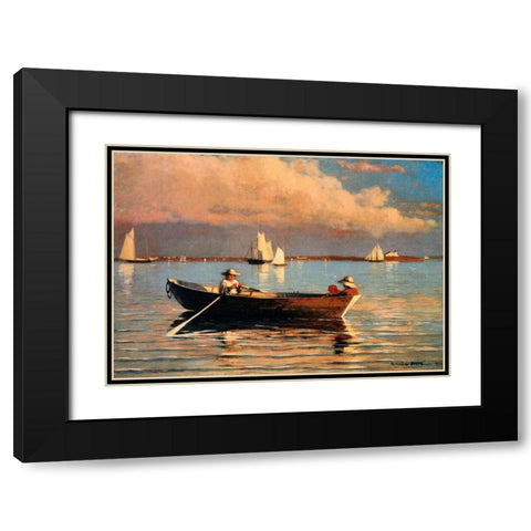 Glouchester Harbor Black Modern Wood Framed Art Print with Double Matting by Homer, Winslow