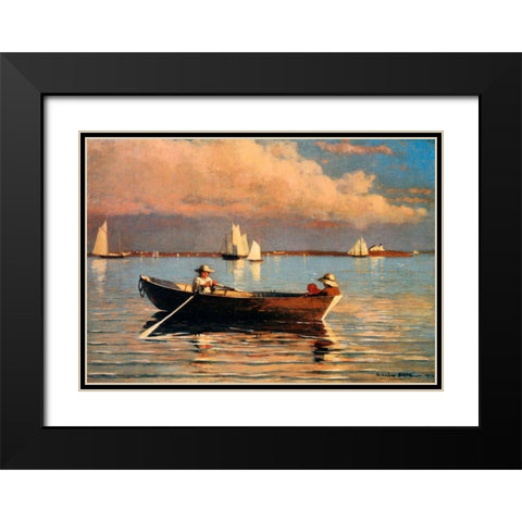Glouchester Harbor Black Modern Wood Framed Art Print with Double Matting by Homer, Winslow