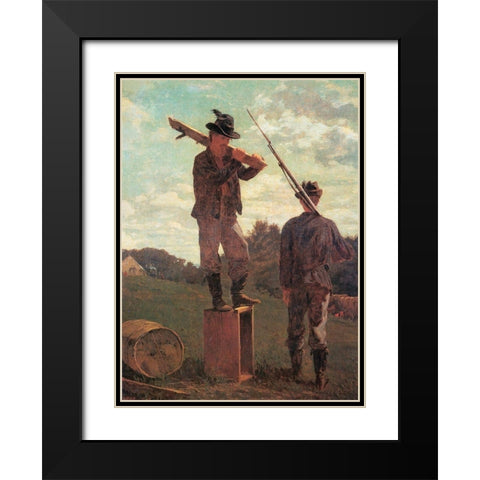 In Front Of The Guard House Black Modern Wood Framed Art Print with Double Matting by Homer, Winslow