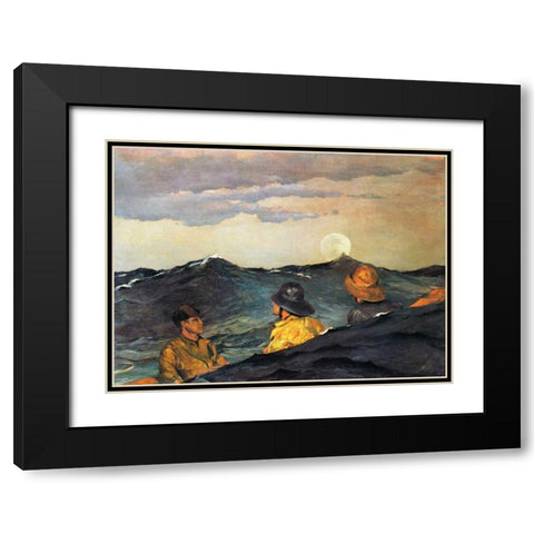 Kissing The Moon Black Modern Wood Framed Art Print with Double Matting by Homer, Winslow