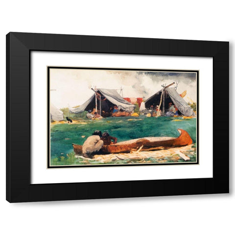 Montagnais Indians Black Modern Wood Framed Art Print with Double Matting by Homer, Winslow