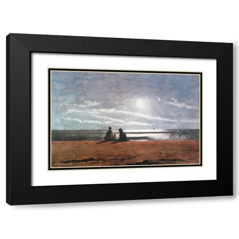Moonlight 1874 Black Modern Wood Framed Art Print with Double Matting by Homer, Winslow