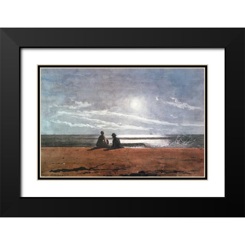 Moonlight 1874 Black Modern Wood Framed Art Print with Double Matting by Homer, Winslow