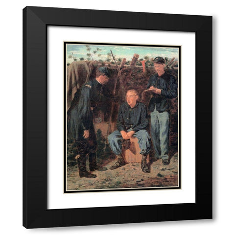 Playing Old Soldier Black Modern Wood Framed Art Print with Double Matting by Homer, Winslow
