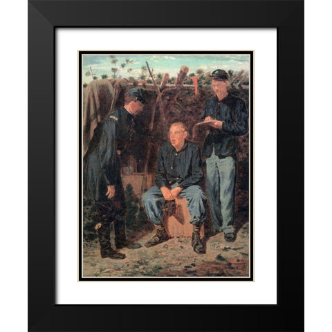 Playing Old Soldier Black Modern Wood Framed Art Print with Double Matting by Homer, Winslow