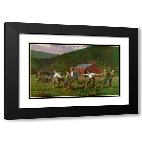Snap The Whip Black Modern Wood Framed Art Print with Double Matting by Homer, Winslow