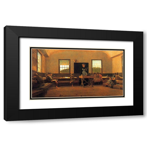 The Country School Black Modern Wood Framed Art Print with Double Matting by Homer, Winslow